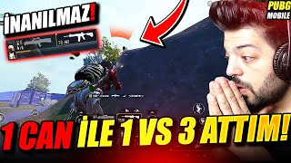 OHA 1 CAN İLE HAYATIMIN 1 V 3 ÜNÜ ATTIM ONE MAN SQUAD PUBG Mobile