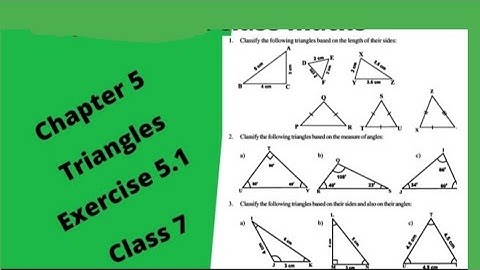 7 th clasTriangles Exercise 5.1| Triangles Class 7|7 th class triangles| Exercise 5.1| Triangles
