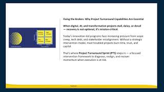 Fixing the Broken - Why Project Turn Around Capabilities Are Essential #PTS #projectrecovery