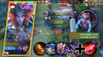 FIRTS TIME KARRIE MANIAC WITH ITEM TANK ? KARRIE BEST BUILD 2022 - MOBILE LEGENDS