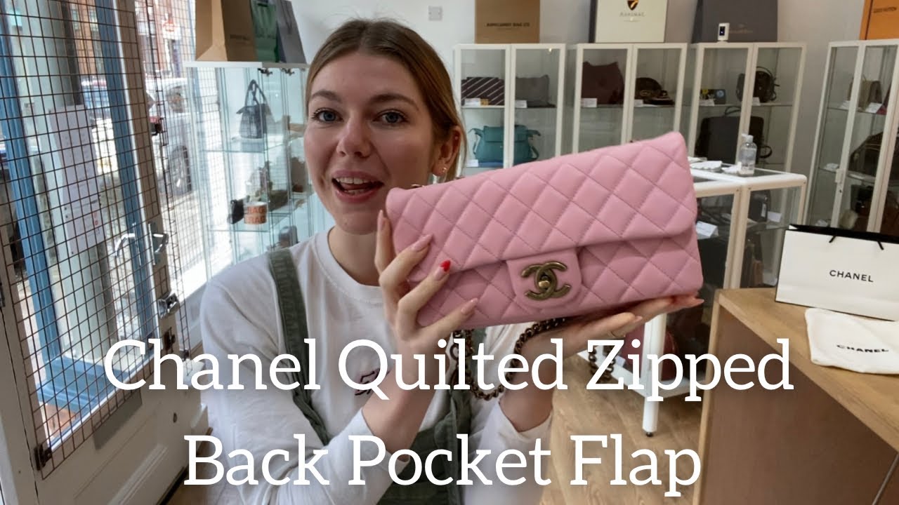 Chanel Quilted Zipped Back Pocket Flap Bag Review 