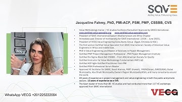 VMA Value Methodology Associate Preparation course - VMF1 ( Value Engineering Course) Fundamentals 1