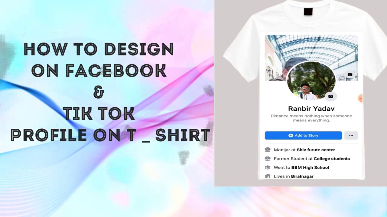How To Design On Facebook & Tik Tok Profile on T_Shirt#kaise banaye T ...