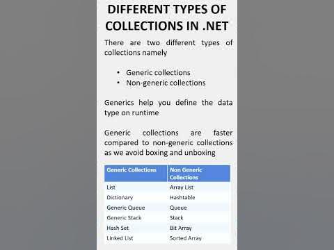 Generic and Non Generic Collections in NET - YouTube