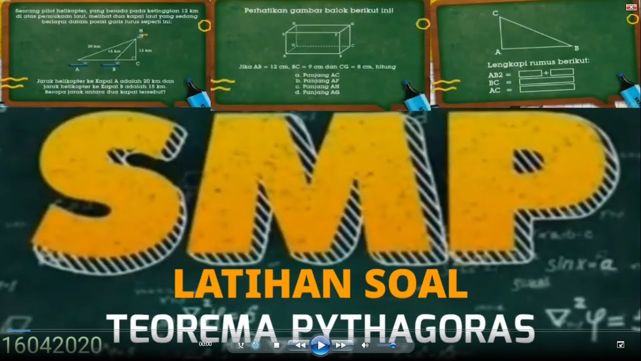 Ringkasan Soal Smp Teorema Pythagoras 16 April 2020 Belajar Dirumah Youtube