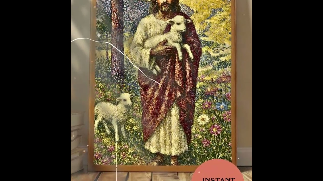 Jesus the Good Shepherd Art &ndash; Peaceful Christian Printable Wall Decor | Faith Home Inspiration
