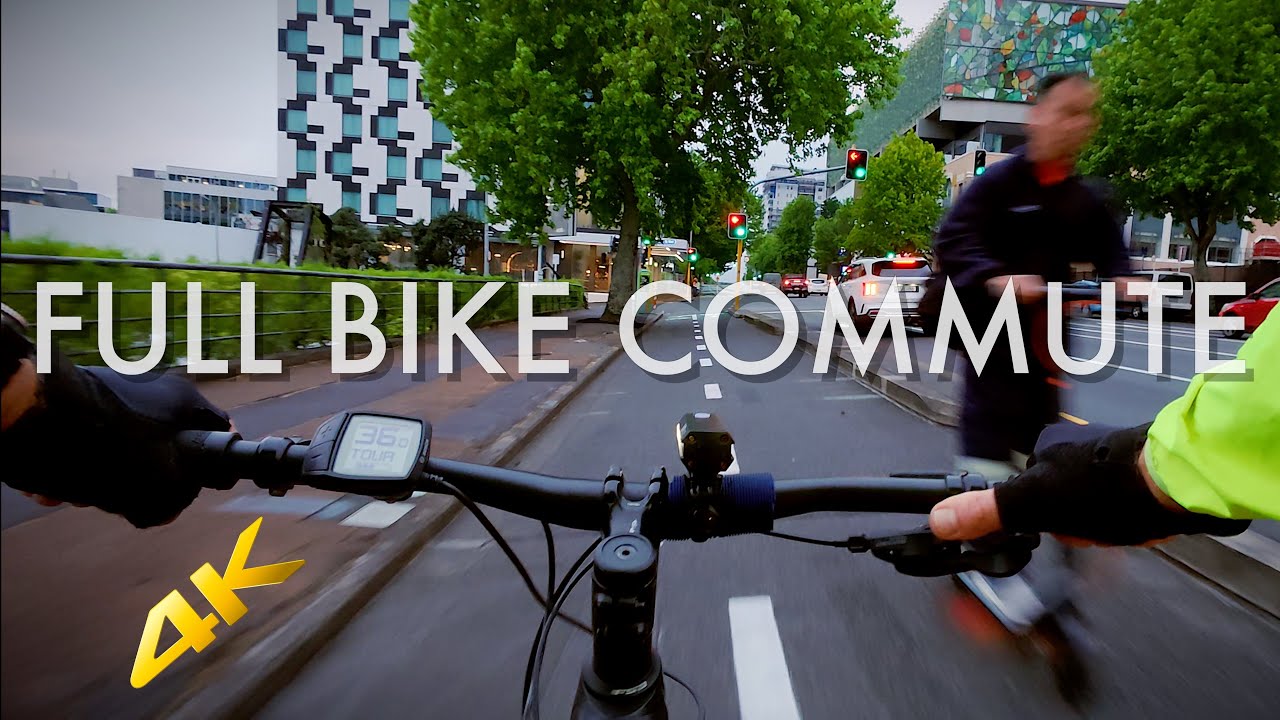 E-bike Commute, 4K Real-Time | Suburbs to City | Urban Cycling