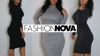 FALL/WINTER WORK DRESS TRY-ON | FASHION NOVA