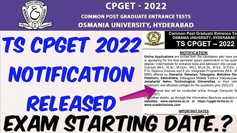 TS CPGET 2022 Notification Released//TS CPGET 2022 Exam Date.?//Application starting Date.?