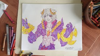 DYRROTH Fan Art using 2 pesos ballpen and crayons Mobile Legends Bang Bang