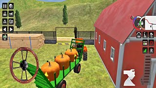 Cargo Tractor Trolley Simulator Farming Game - Pumpkin Halloween Transport - Best Android Gameplay screenshot 4