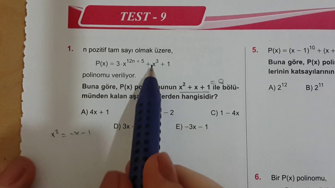 Karekök YKS (LYS) Matematik POLİNOM Test 9 Anlatımlı Çözümleri - YouTube