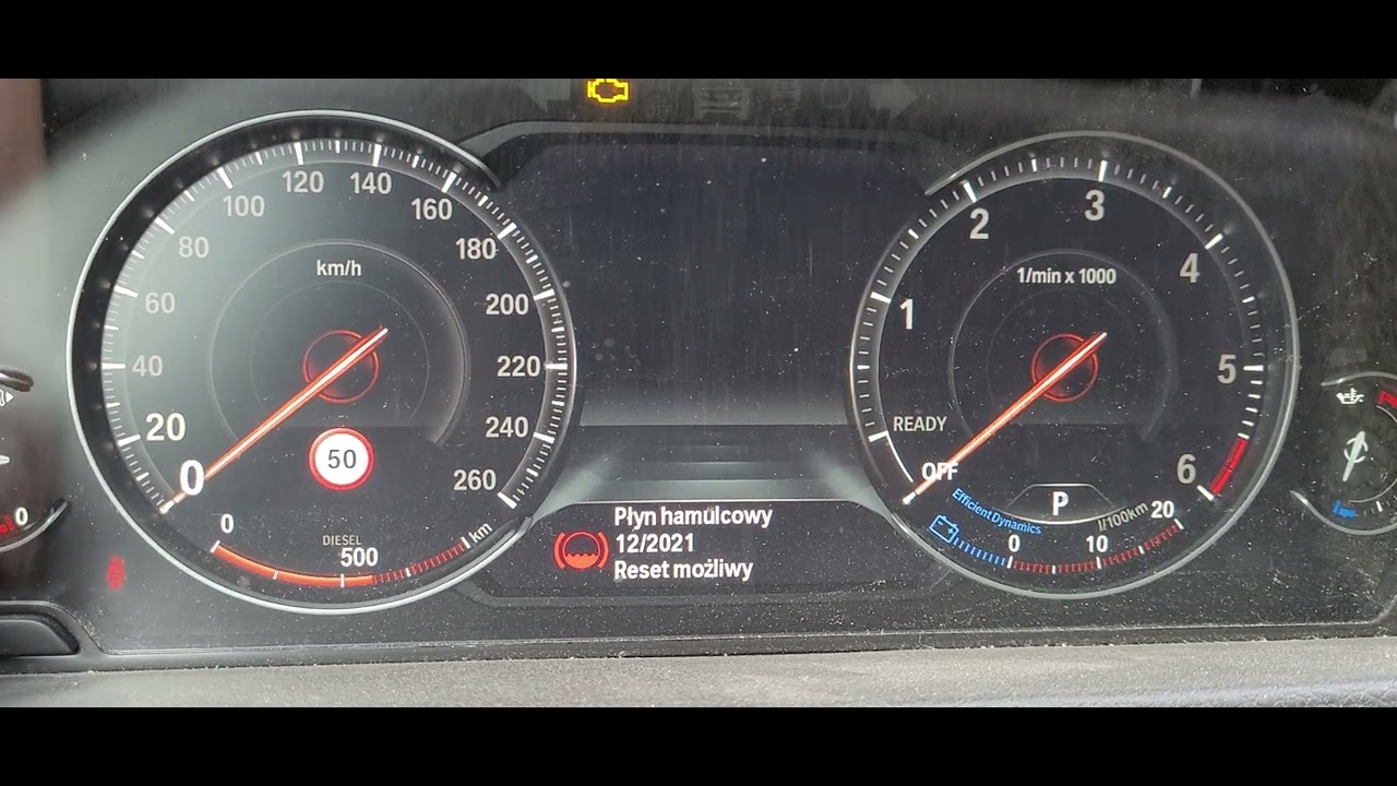 BMW F30, F31 reset oleju, klocków, płynu hamulcowego licznik bez