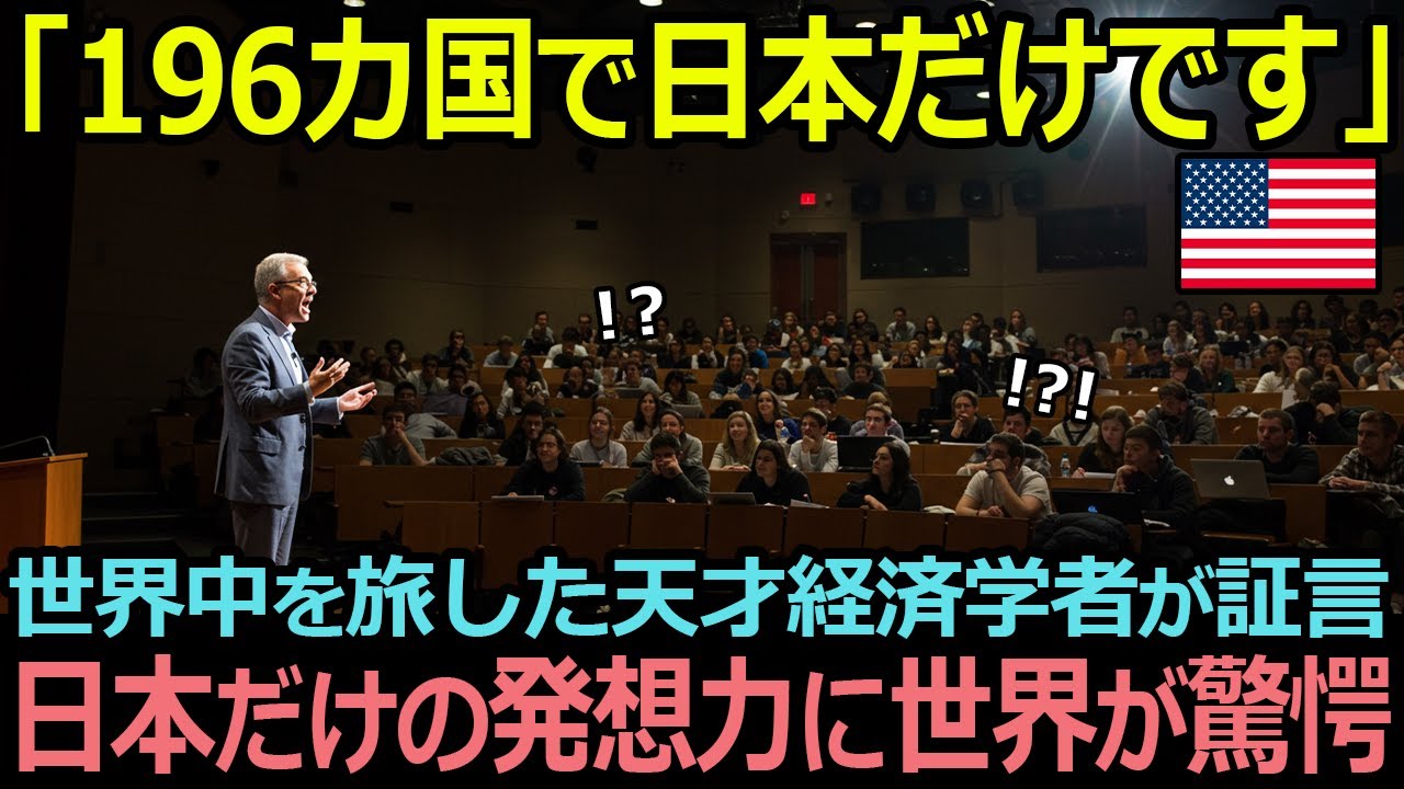「世界で日本だけなのです」世界中を巡ったケンブリッジ大学の名誉教授である経済学者が日本でしか行っていないあることに目を付け、その発想力に世界中が驚愕する...【海外の反応】