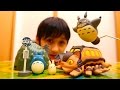 リアルなネコバスにドキドキ！ネコバス レールパズル Totoro Catbus running around on Table【かとちゃん】