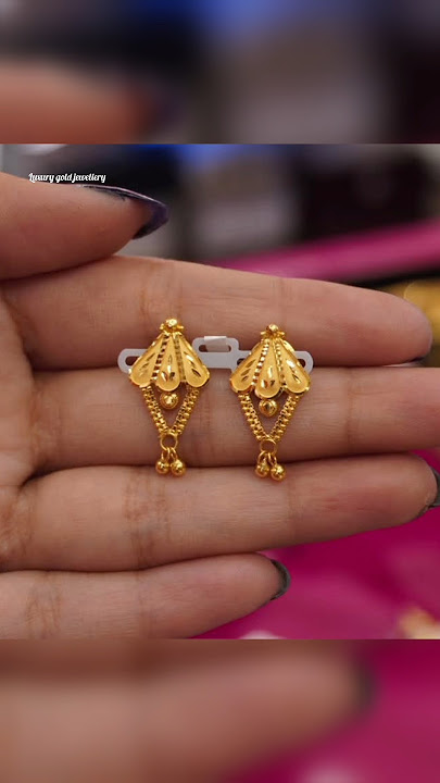 Small gold earrings designs for daily use #shorts #viralshorts #earrings #trending #jewellery