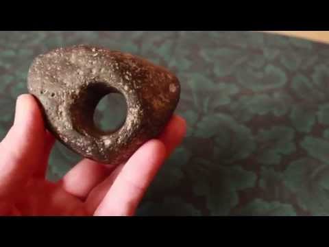 Ancient stone tools and Indian artifacts-fish net weight 