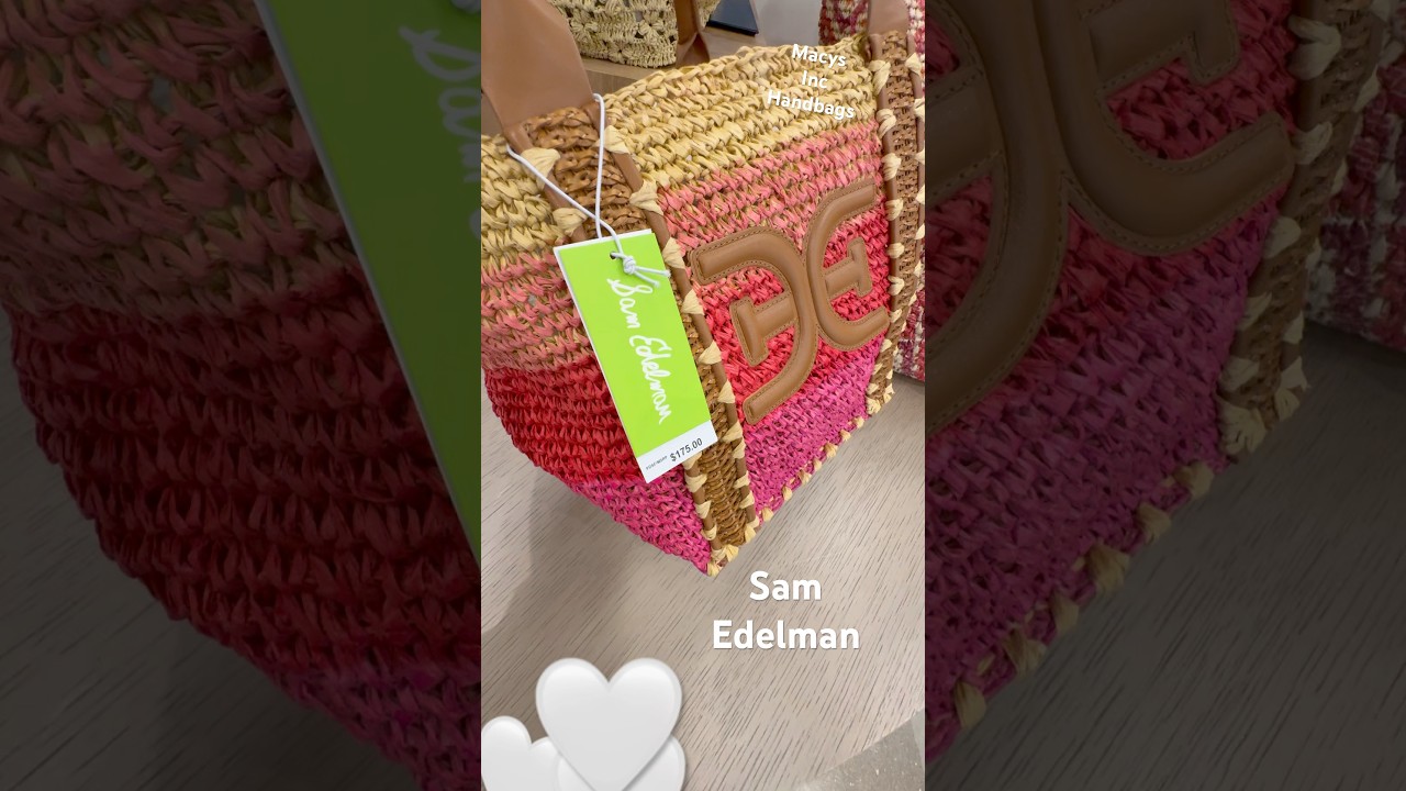 SAM EDELMAN MARLEY RAFIA COLLAPSIBLE LARGE TOTE & MACYS INC INTERNATIONAL CONCEPTS HANDBAGS 