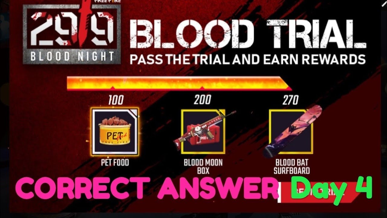 Blood Trial Event Correct answer//  Day 4