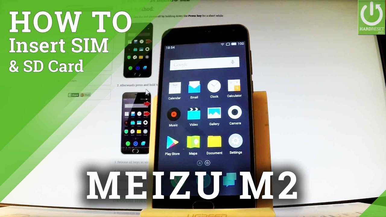 Insert SIM & SD in MEIZU M2 - Install Nano SIM and Micro SD - YouTube