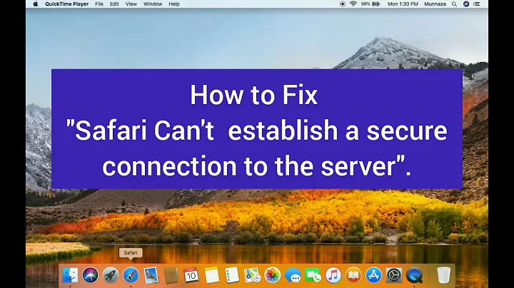 How to fix safari cant establish a secure connection