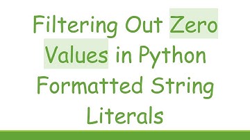 Filtering Out Zero Values in Python Formatted String Literals