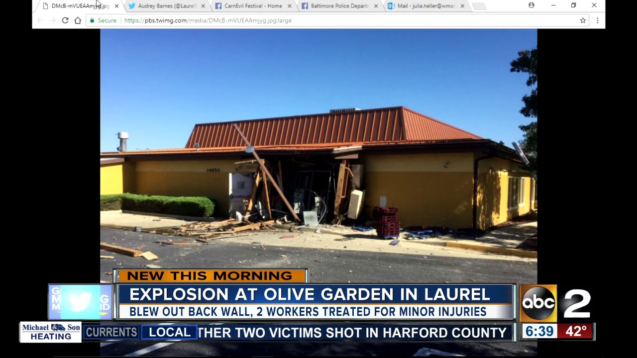 Explosion Tears Through Md Olive Garden Youtube