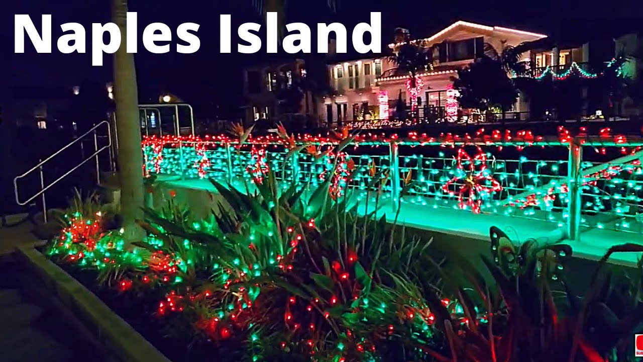 Holiday Lights along the Naples Canals in Long Beach CA [4K] YouTube