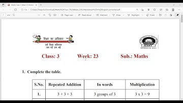 EDMC | class 3|mathematics | maths | week 23 |worksheet| गणित |