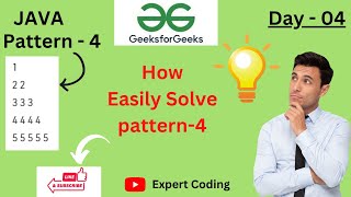 GeeksforGeeks Pattern Day 4 ||  Solve pattern 4  for beginners 2023 ||@GeeksforGeeksVideos
