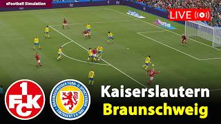 🔴Kaiserslautern gegen Braunschweig | 2. Bundesliga 2025/26 | eFootball PES21 Simulation