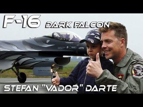 4K UHD F-16 Belgian  Solo Display Pilot Stefan"Vador"Darte  with Dark Falcon at Florennes 2018