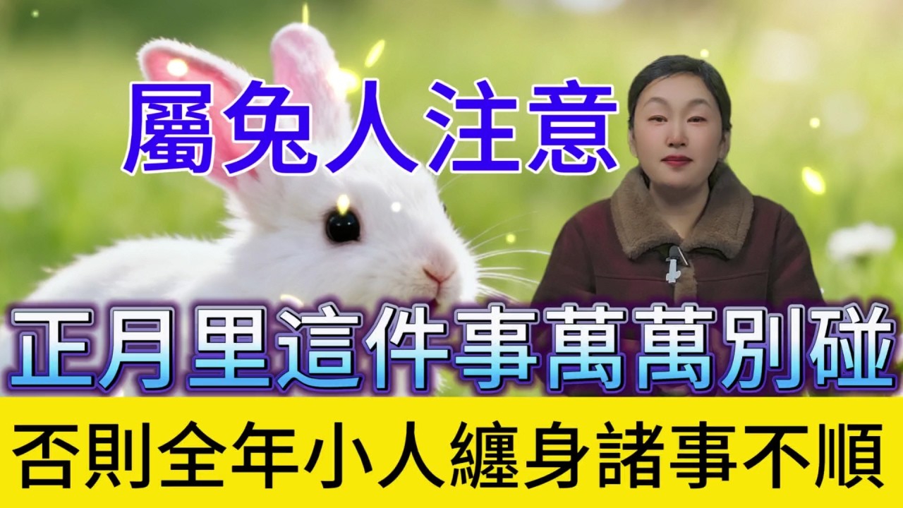 屬兔人注意：大年剛過這件事千萬別碰，否則全年小人纏身 諸事不順!#運勢 #補財庫旺財氣 #財富 #正能量 #命理 #漏財