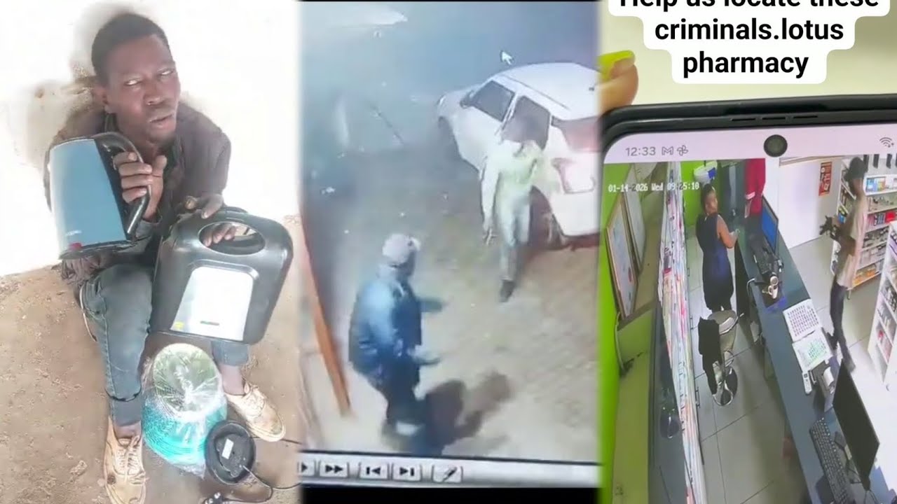 Witness a GANG of THIEVES ROB Lotus Pharmacy for peanuts