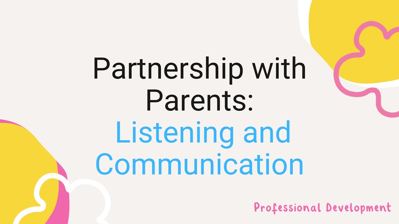 importance of working in partnership with parents