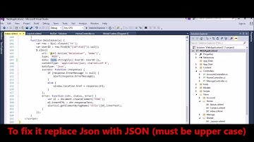 MVC - JSON - Fix Error -  0x800a1391   JavaScript runtime error Json is undefined