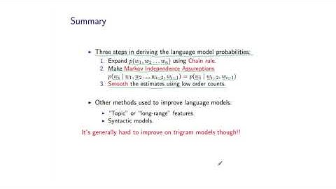 Natural Language Processing by Michael Collins, Columbia University P13  01 Sum