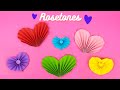 ROSETONES DE PAPEL en forma de CORAZÓN ❤️ - 2 formas de hacerlos - ROSETAS ❤️  |Partypop DIY🎉|