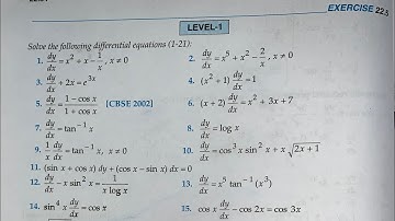 RD SHARMA EX 21.5  Q1 TO Q12 SOLUTIONS OF DIFFERENTIAL EQUATIONS CHAPTER 21 FOR CLASS 12(PART1)