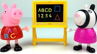 DIE SCHULE VON PEPPA WUTZ DER ESRTE SCHULTAG ZOE ZEBRA MADAME GAZELLE PEPPA PIG'S SCHOOL PLAYSET