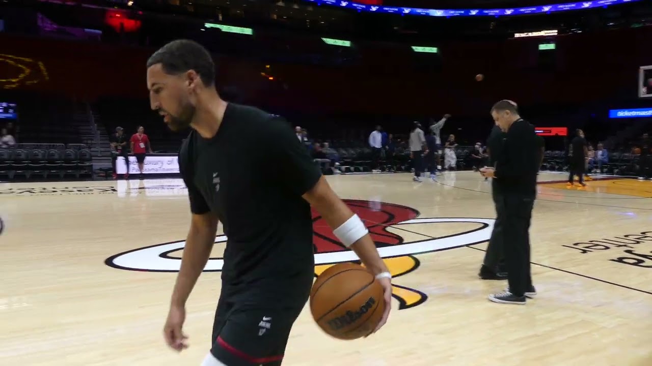 Klay Thompson Warmups for Miami Heat vs Pelicans Preseason