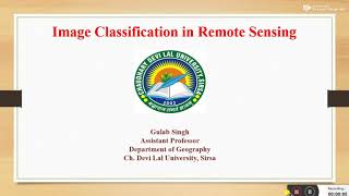 Image Classification Techniques/Digital Image Processing in Remote Sensing by Dr. Gulab Singh