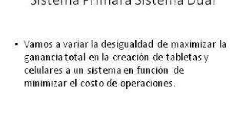 IO - Problema Simplex - Sistema Primal a Sistema Dual - (De Maximizacion a Minimizacion)