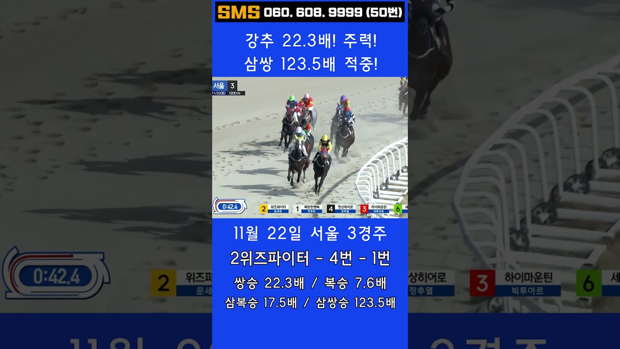 11/22(토)💣123.5배 삼쌍! 22.3배 주력! 쌍.복.삼쌍 쇼돌이 믿어지십니까? 이런게 한구라입니다. 🐎 인기1위에 쫄지마!