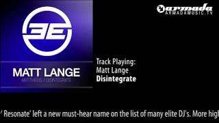 Matt Lange - Disintegrate (Original Mix) [ELE113]