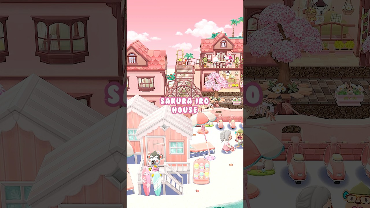 さくら色のおうち🌸キャンプ場レイアウト #ポケ森 #acpc #ポケ森コンプリート