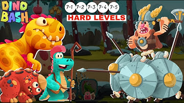 DINO BASH 2 (HARD Levels): Winter island. T. rex, Rambo, Tricer, Cory vs Neanderthal, caveman 2024