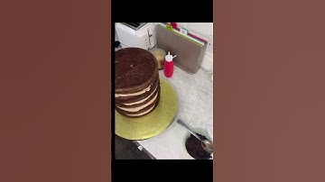 Process of filling, stacking, and crumb coating — the most satisfying part for me #cakeshorts
