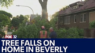 Tree crashes into Beverly home during severe storm; over 30 reports of damage