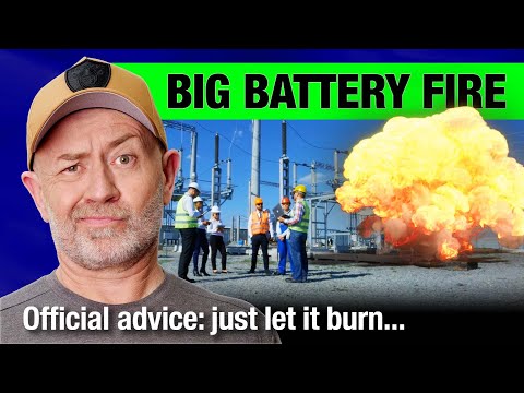 A Giant Tesla Battery Caught Fire And They Just Let It Burn